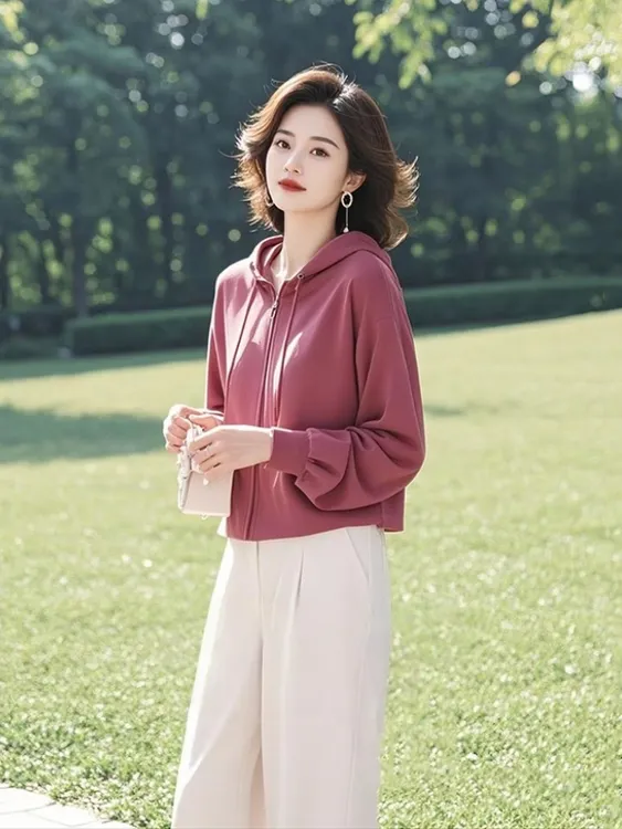 超好看漂亮高级感时尚超火减龄短款连帽外套女春季2025年新款开衫