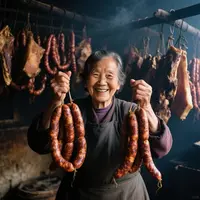 【现称现卖】农家柏香丫烟熏腊味肠