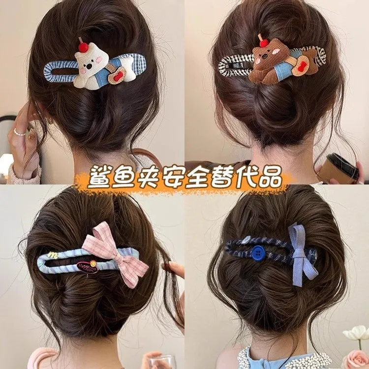 可爱小狗挎包发夹后脑勺盘发抓夹高级感鸭嘴夹子头饰一字夹发卡女