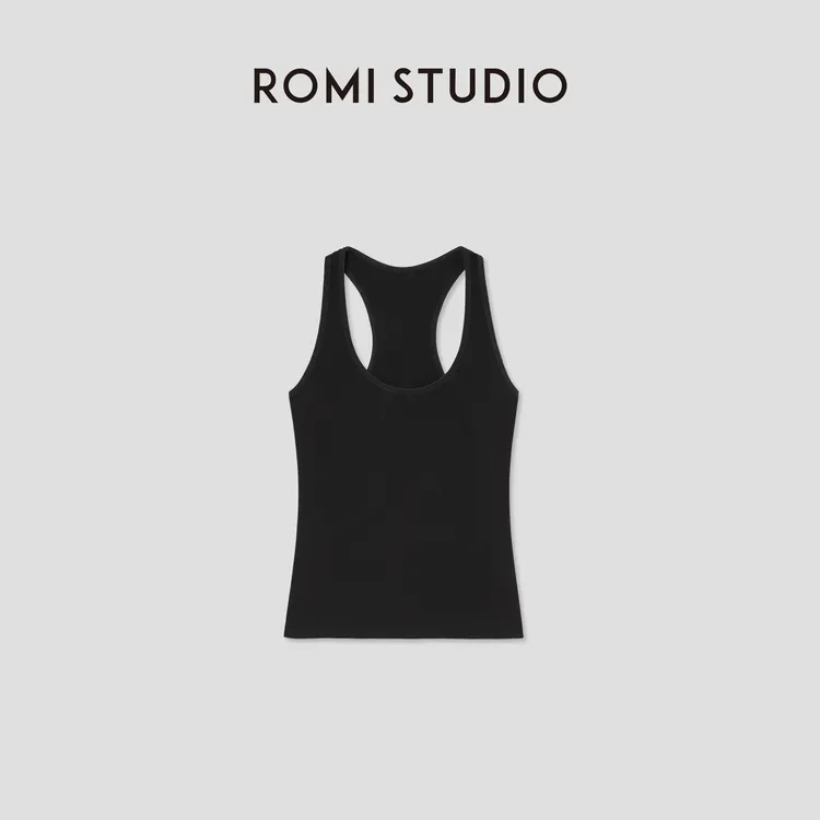 ROMI STUDIO“休闲简约”棉质柔软微弹收腰工字U领背心 RWCRS42206