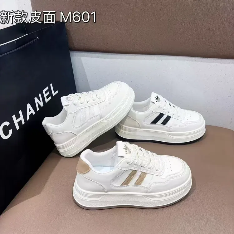 女士注塑鞋休闲鞋运动鞋厚底休闲板鞋百搭小白鞋M601