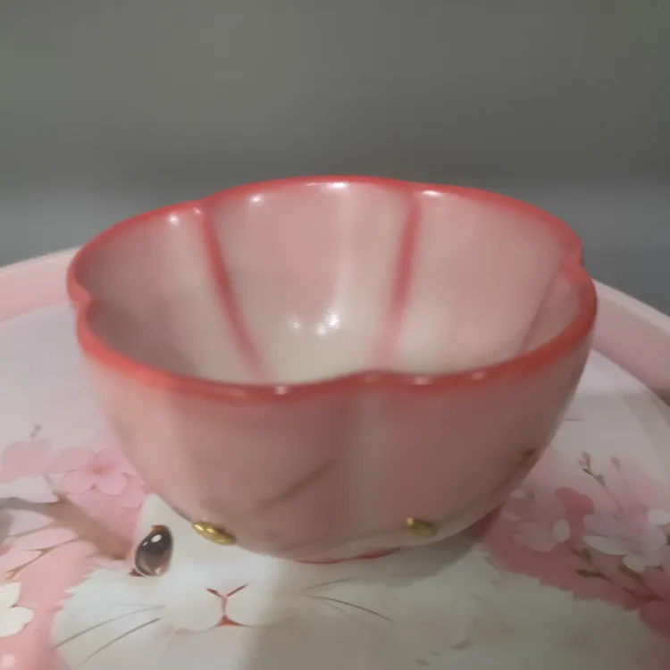 猪油冻粉红茶杯高档艺品手工正品收藏猪油冻