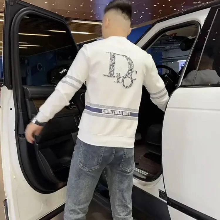 2025冬季长袖不起球卫衣发泡印花宽松修身男装休闲网红秋冬上衣