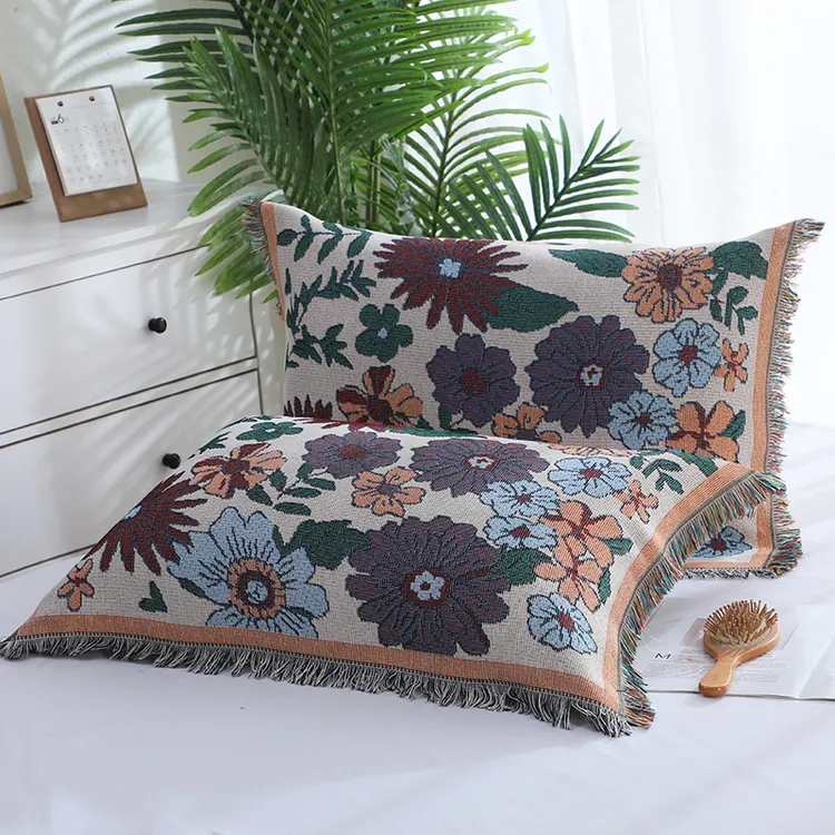 【大头鸭】新款纯福利编织流苏加大号成人枕巾一对52*78商品图