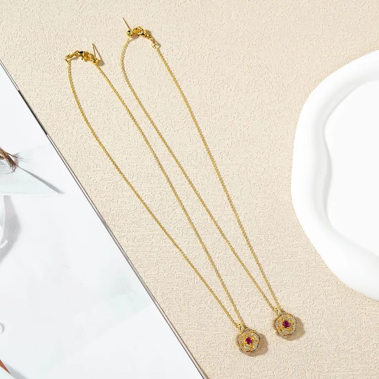 【云上叙】S925银红宝石吊坠-多样性发其一-4x5mm-V62614-K（商城）