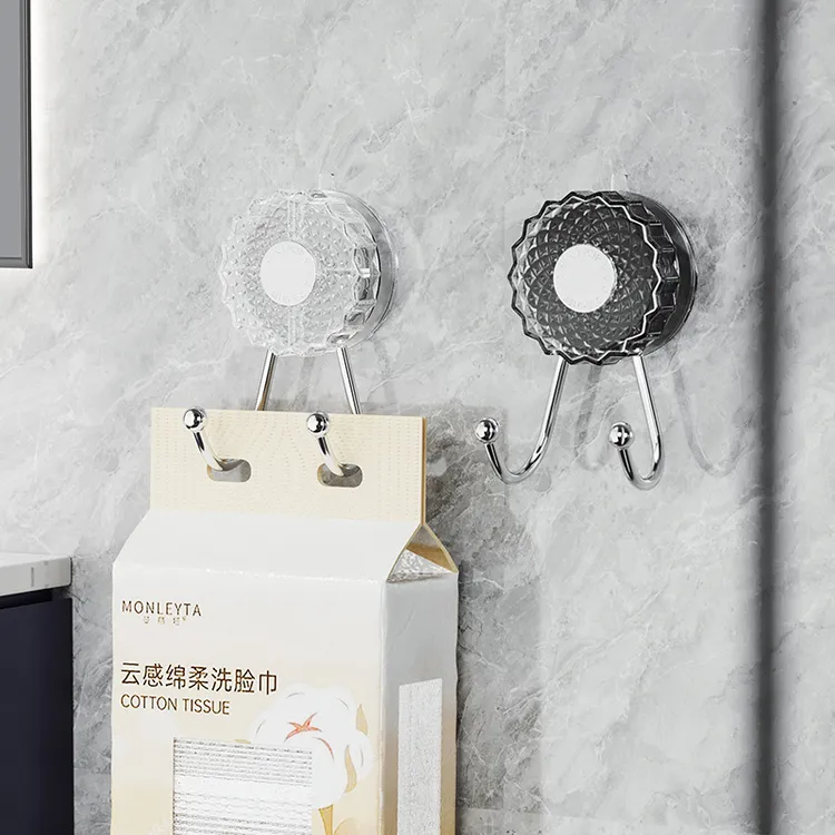 吸盘挂钩免打孔强力承重浴室卫生间无痕吊钩门后真空挂衣抽纸粘钩