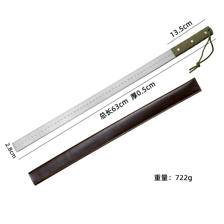 纳多美戒尺龙泉锻打直尺5毫米加厚尺子高性能淬火棍尺把玩车载尺商品图