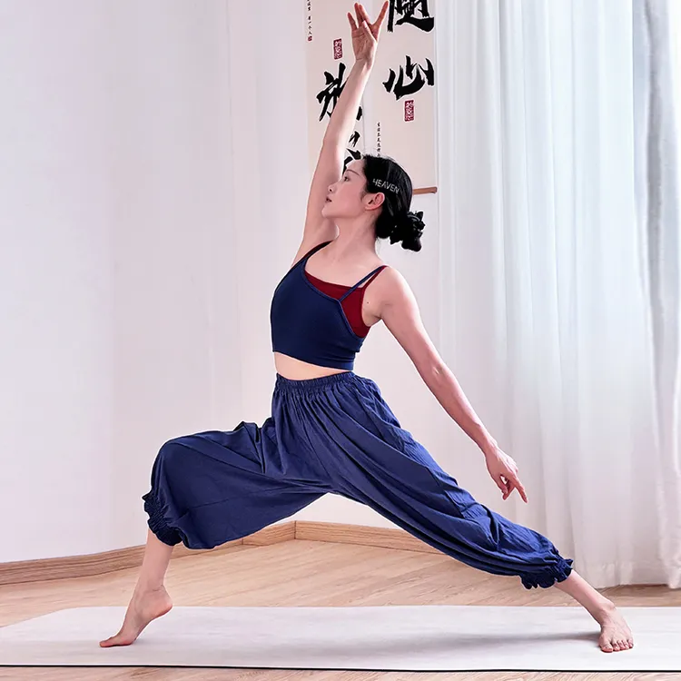 【弹性打揽束脚裤】宽松瑜伽裤子薄款透气冥想练功裤女夏阔腿灯笼裤