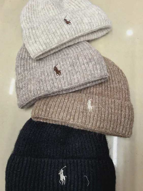 秋冬针织冷帽男女款刺绣毛线帽子显脸小保暖百搭时尚防风