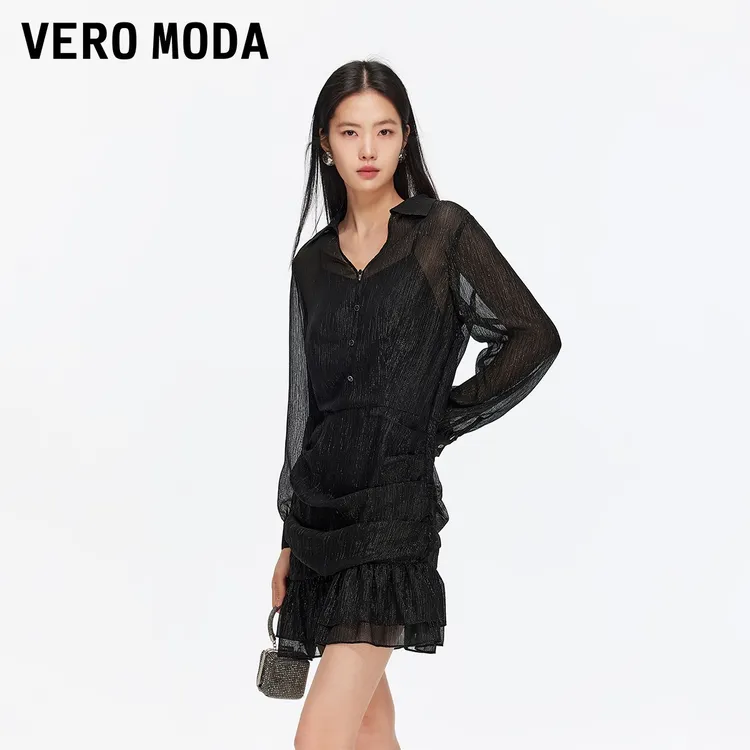 Vero Moda连衣裙【鎏纱曳梦】26新内衬吊带不规则下摆优雅32617D009