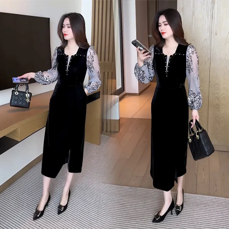 春季新款穿搭气质显瘦遮肉时尚洋气休闲减龄连衣裙长袖2025长款