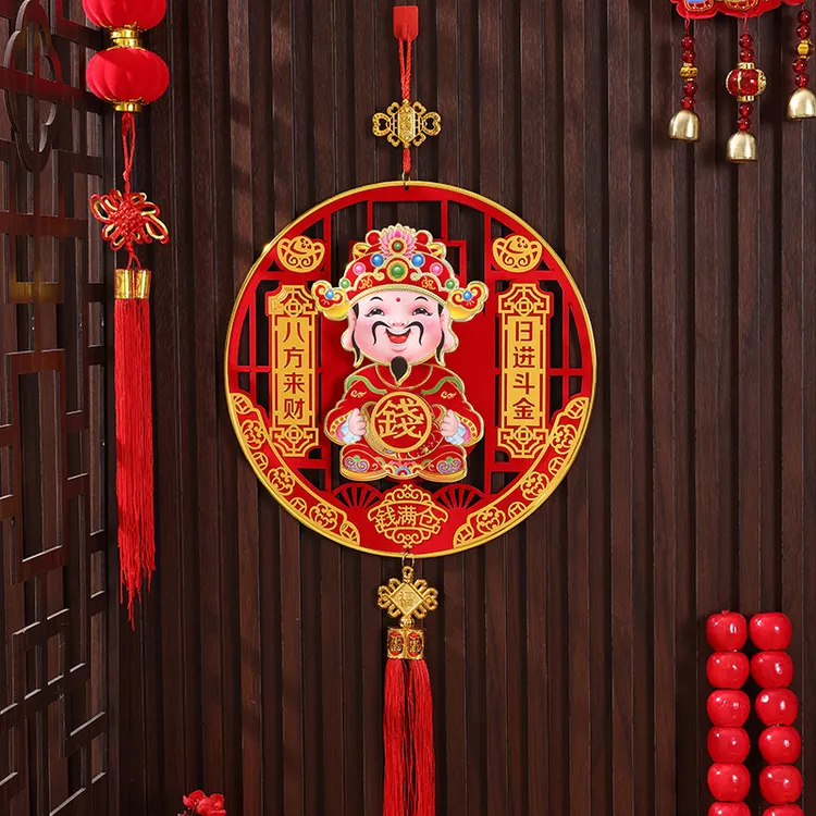 点头转钱财神2025新年挂件电动财神客厅装饰挂饰春节批发