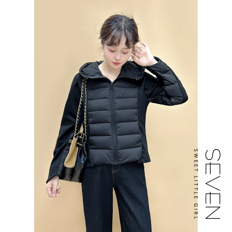 ⑦七七146小个子运动休闲拉链拼接90白鹅绒羽绒服女秋冬款小美说