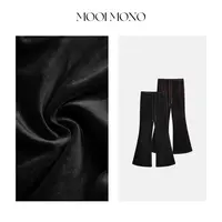 MOOI MONO"超模裤"显瘦气质百搭设计感显腿长丝绒微喇裤 K560C53