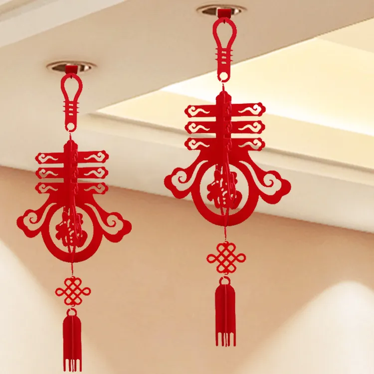 2026马年新年春节过年元旦商场室内吊顶房顶灯笼立体福字挂件挂饰