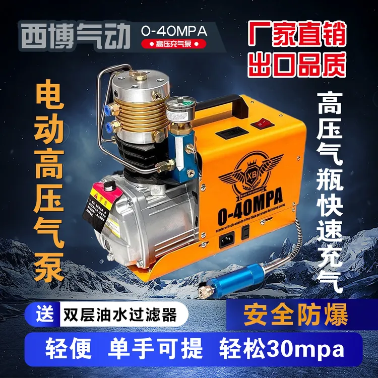 高压mpa充气泵40MPA水冷电动气机30小型潜水单缸