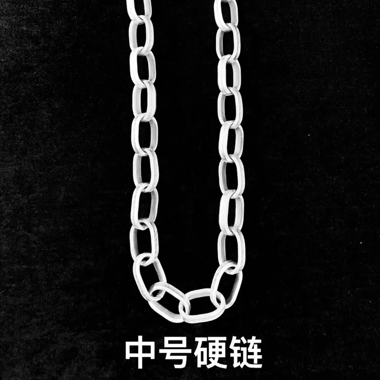 铜项链 #凯里黄平施秉苗族 #镀银扣链带刻花（中号2斤）