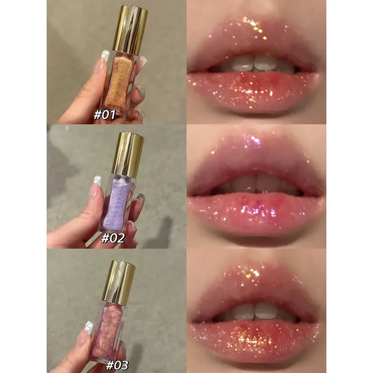 极光棱镜光学细闪清透水润爆闪唇蜜打造玻璃嘟嘟唇清透水光唇釉