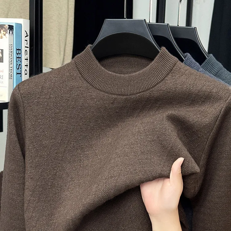 男士秋冬时尚宽松百搭韩版潮流加厚针织长袖休闲男芯打底毛衣衫