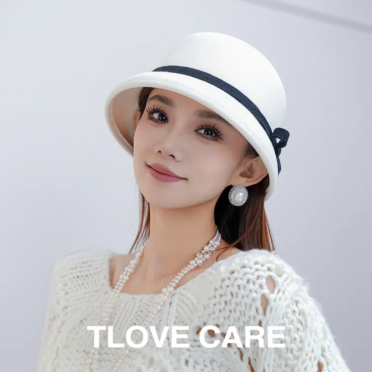 9909渔夫帽礼帽蝴蝶结休闲秋冬法式女女士帽子复古