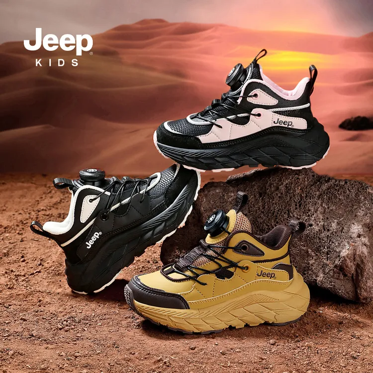 Jeep儿童皮面运动鞋3-15岁儿童春秋中大童老爹鞋男女童防滑跑步鞋商品图