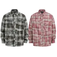 cleanfit水洗不规则格子长袖衬衫男女