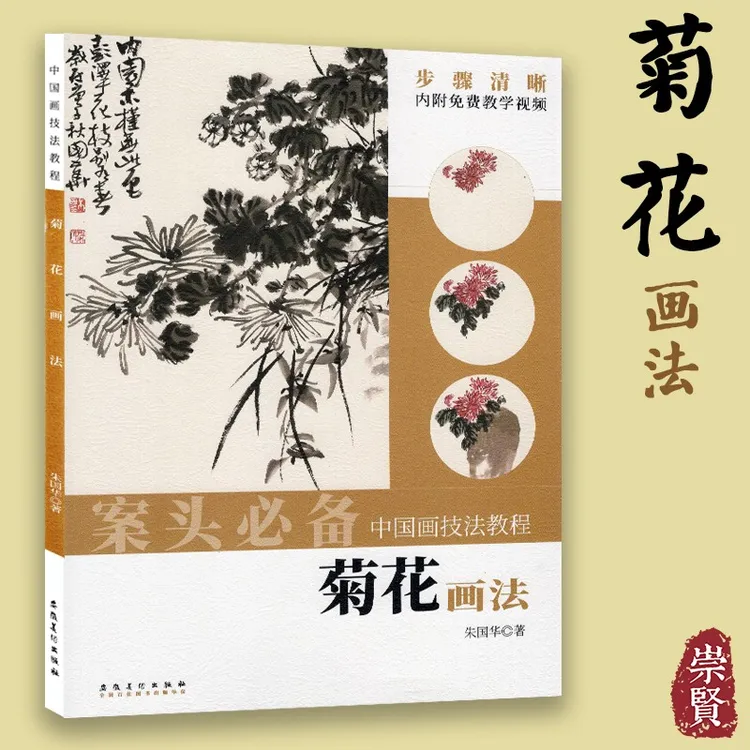 案头必备中国画技法教程菊花的画法菊花的自然生态局部画法枝干的