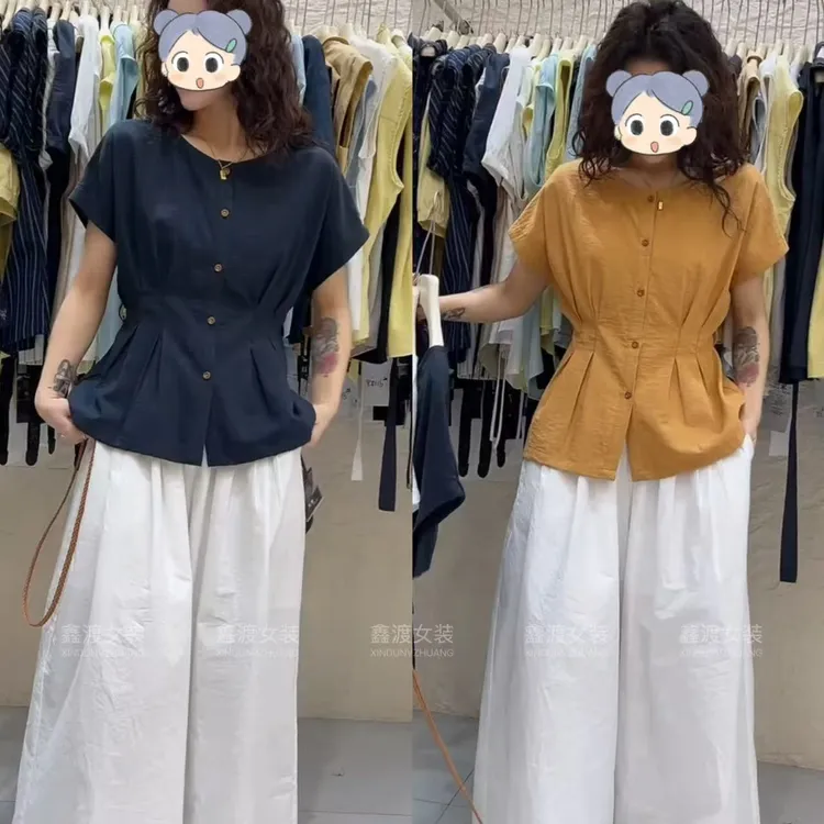 2025夏季新款时尚显瘦气质女士网红洋气两件套百搭款D9343