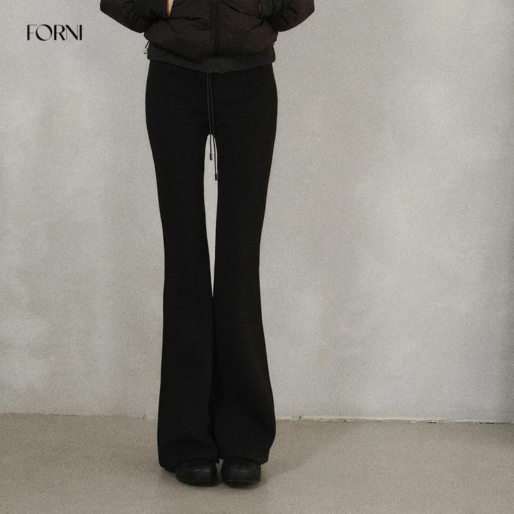 FORNI 弹簧裤 瀑布垂感空气绒微喇抽绳卫裤