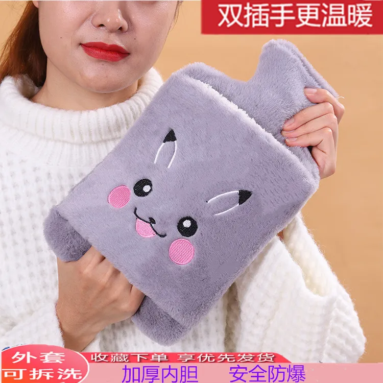 注水热水袋加厚防爆暖腰暖宫腹暖肚子暖手宝大小号女学生毛绒可爱