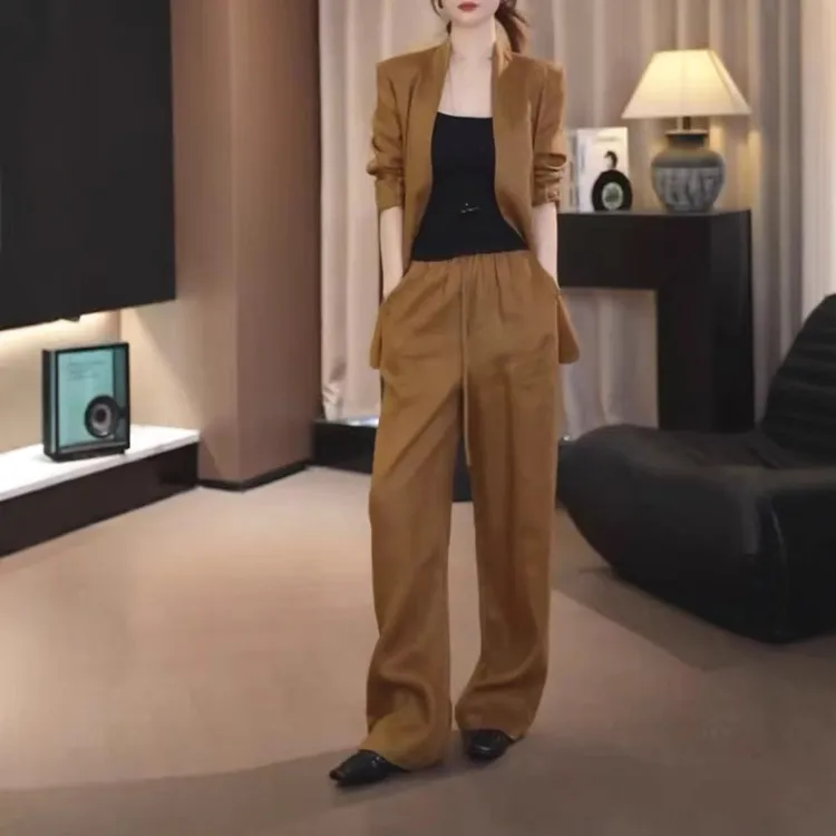 新款干练西服套装女套装外套长裤女装大码女装两件套高端裤套装