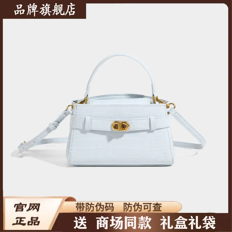 ck小包包女2025新款小众轻奢鳄鱼纹小方包高级感百搭单肩斜挎包