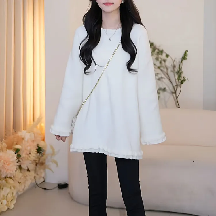 2025新款设计感花边针织衫洋气时尚百搭显瘦打底上衣女