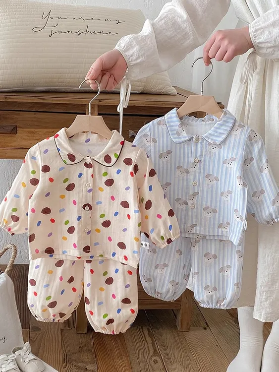 婴儿衣服男女宝宝春秋家居服两件套婴幼儿童薄款长袖睡衣睡裤洋气
