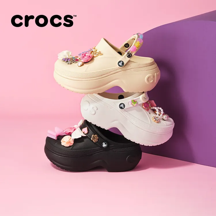 CROCS/卡骆驰【精致5鞋花-贝拉】女鞋洞洞鞋增高鞋沙滩鞋|210062