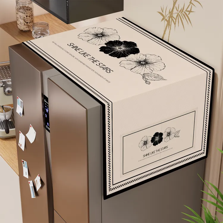 冰箱防尘罩顶盖布轻奢单双开门冰箱罩盖巾洗衣机微波炉通用遮灰布
