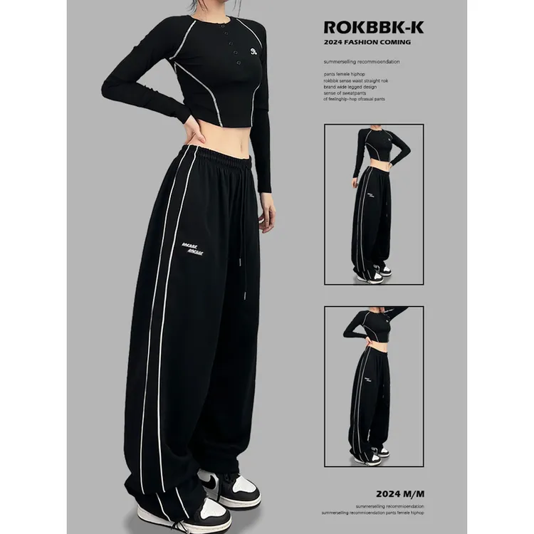 ROKBBK-K/布韩街舞潮牌爵士嘻哈hiphop运动长裤休闲jazz跳舞女裤