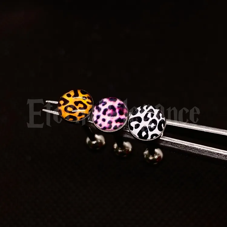 钛钢耳饰 Eternal豹纹舌钉辣妹甜美穿刺饰品新款朋克男女钛钢材质