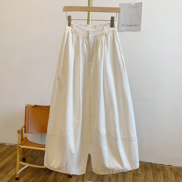 气球裤Y2937纯色半松紧腰宽松阔腿裤