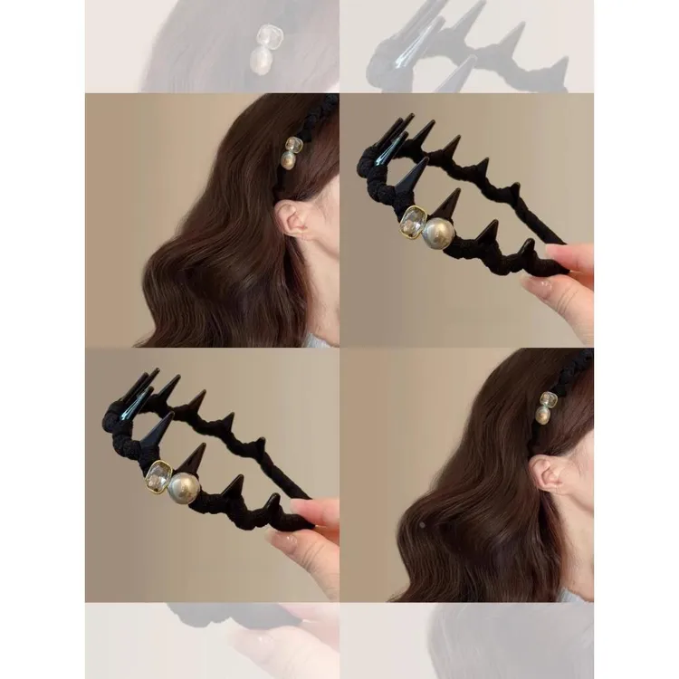 黑魔法!韩式女性波浪发带，甜美，易接近的，蓬松优雅，防滑齿旅