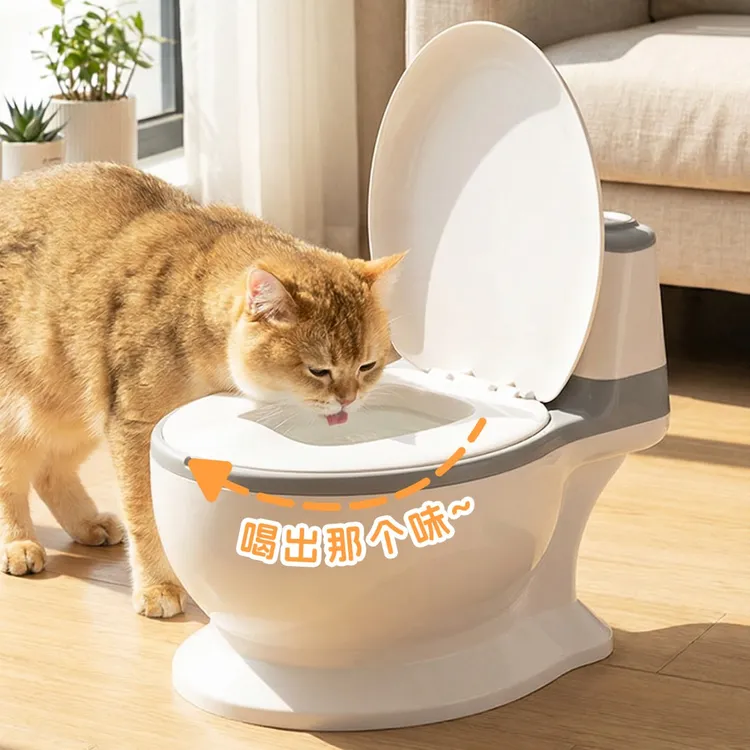 猫咪马桶饮水机宠物喝水碗盆大容量大口径不易打翻狗狗用喂水神器