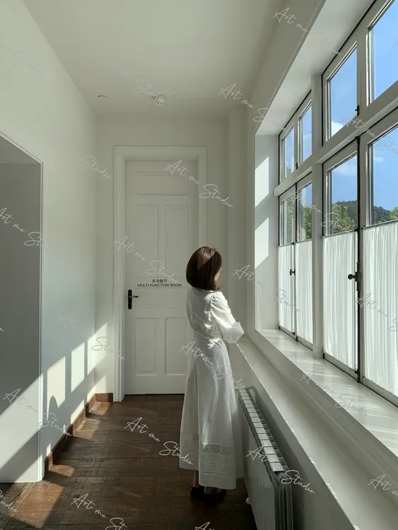 100纯棉娃娃法蕾系列梦境白月光镂空拼接完美腰身连衣裙w1862p1