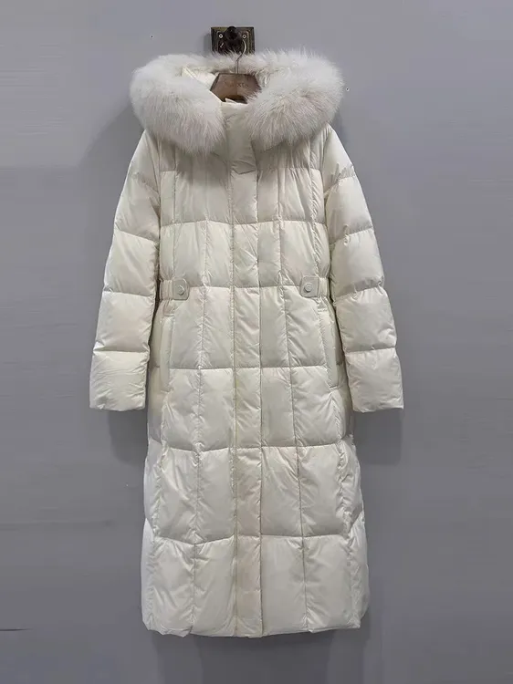 麦寻杏色长款羽绒服YRLLS06