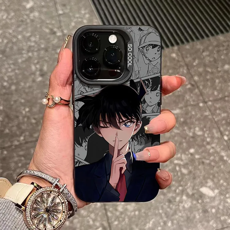 媚眼柯南小兰适用苹果iphone16/15手机壳14p磨砂13/12情侣11/8/7