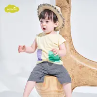 moimoln小云朵童装夏季新款男宝宝休闲裤五分裤外出条纹男童裤子