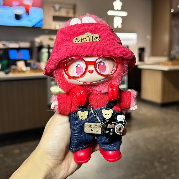 拉布布三代爱的娃衣labubu第一二代玩偶公仔衣服前方高能3.0红色