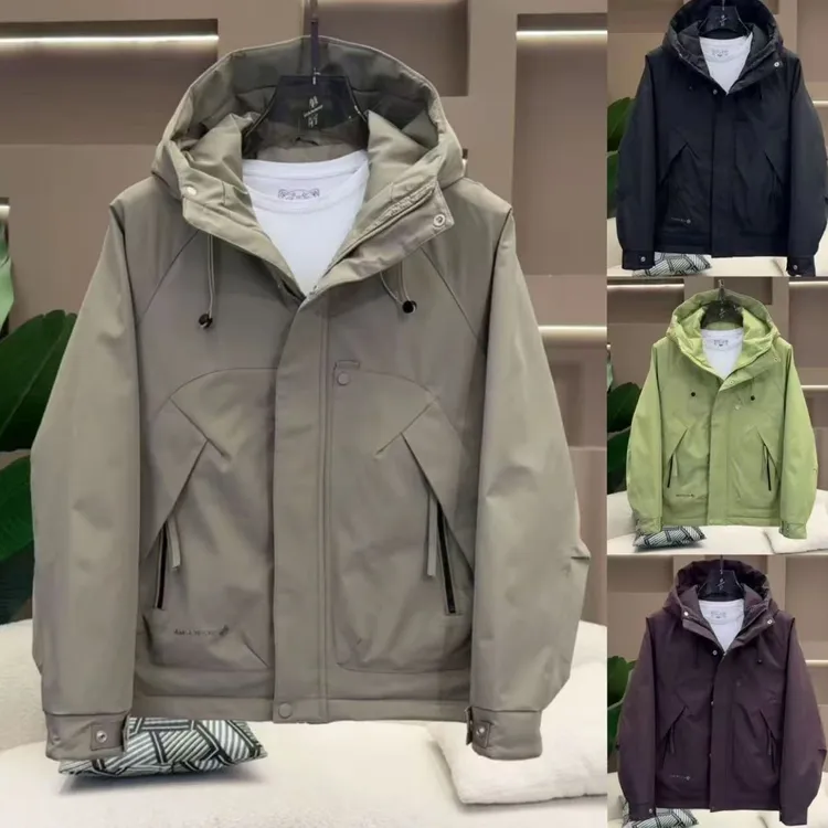 2025年秋冬季潮流宽松连帽二棉外套男士加厚棉衣