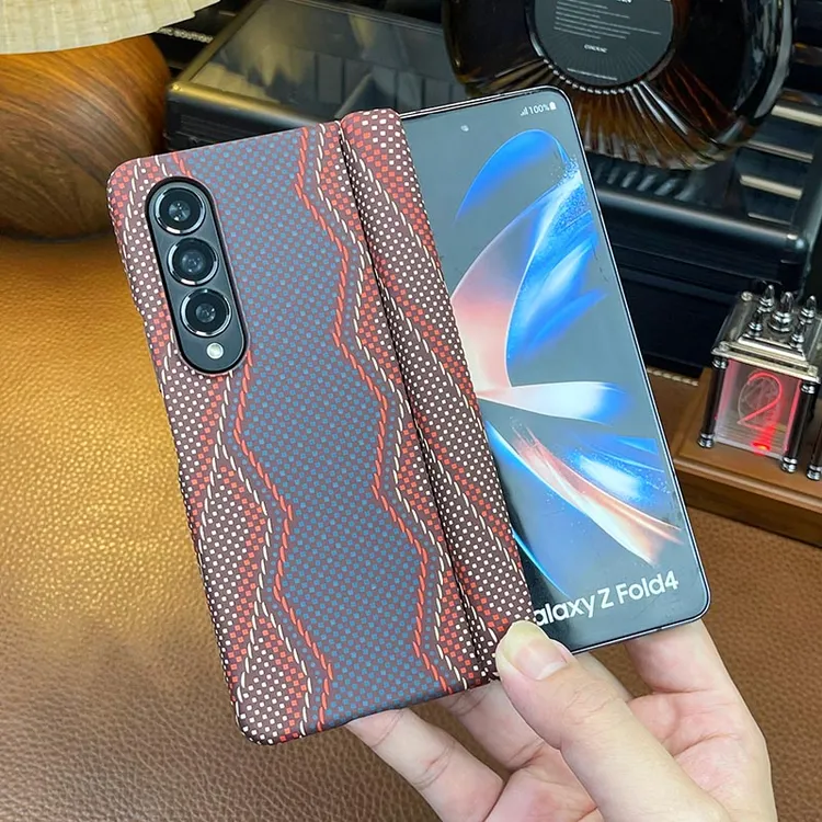 适用三星W23/Fold4决色同款全包凯夫拉手机壳FOLD5权杖全包保护套