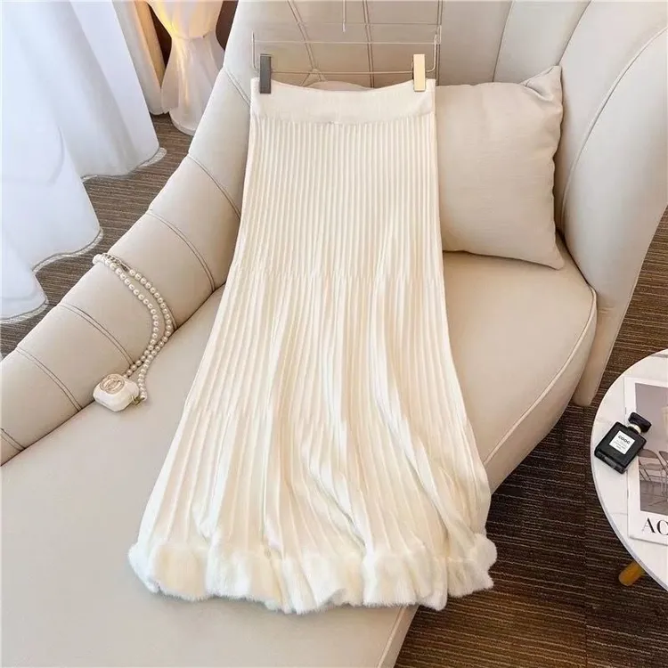 2025新款松紧腰百褶旗袍衬裙百搭显瘦裙长78