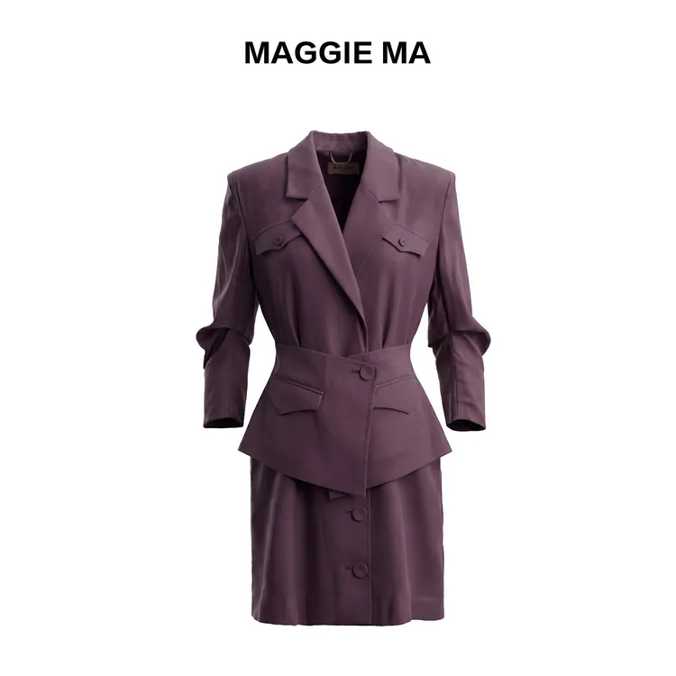MAGGIE MA马婧设计师款【复古紫调】收腰西装套装272D